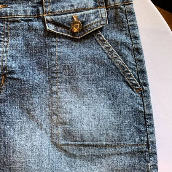 Vintage Request Boho Stretch Denim Mini Skirt Jean Size 11 Large - Picture 4 of 10